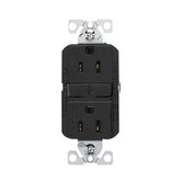 Eaton GF15BK-WP GFCI Receptacle, 125 V, 15 A, NEMA: NEMA 5-15R, Back, Side Wiring, Black